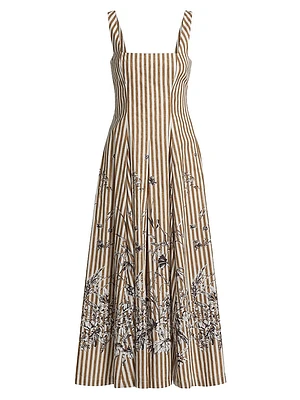 Caitlin Striped Midi-Dress