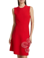 Penelope 3D Floral Tulle-Embellished Midi-Dress