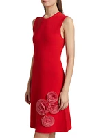Penelope 3D Floral Tulle-Embellished Midi-Dress