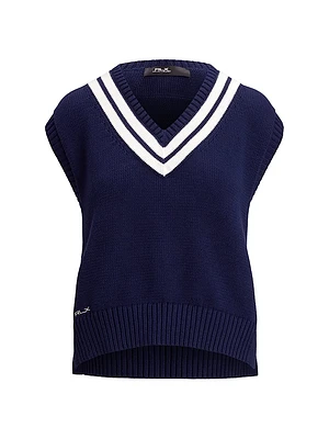 Cotton-Blend Sleeveless Sweater