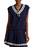 Cotton-Blend Sleeveless Sweater