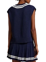Cotton-Blend Sleeveless Sweater