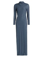 Rhinestone Gathered Gown