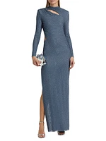 Rhinestone Gathered Gown