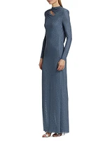 Rhinestone Gathered Gown