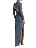 Rhinestone Gathered Gown