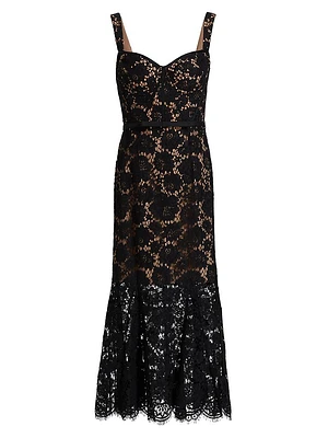 Fine Lace Midi-Dress