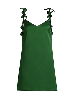 Satin Flower Minidress