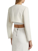 3D Sequin Crepe Cropped Jacket