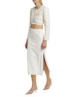 3D Sequin Crepe Cropped Jacket