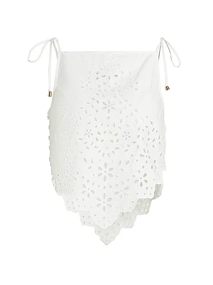 Embroidered Eyelet Cotton Top