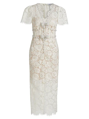 Lace Pearl Midi-Dress