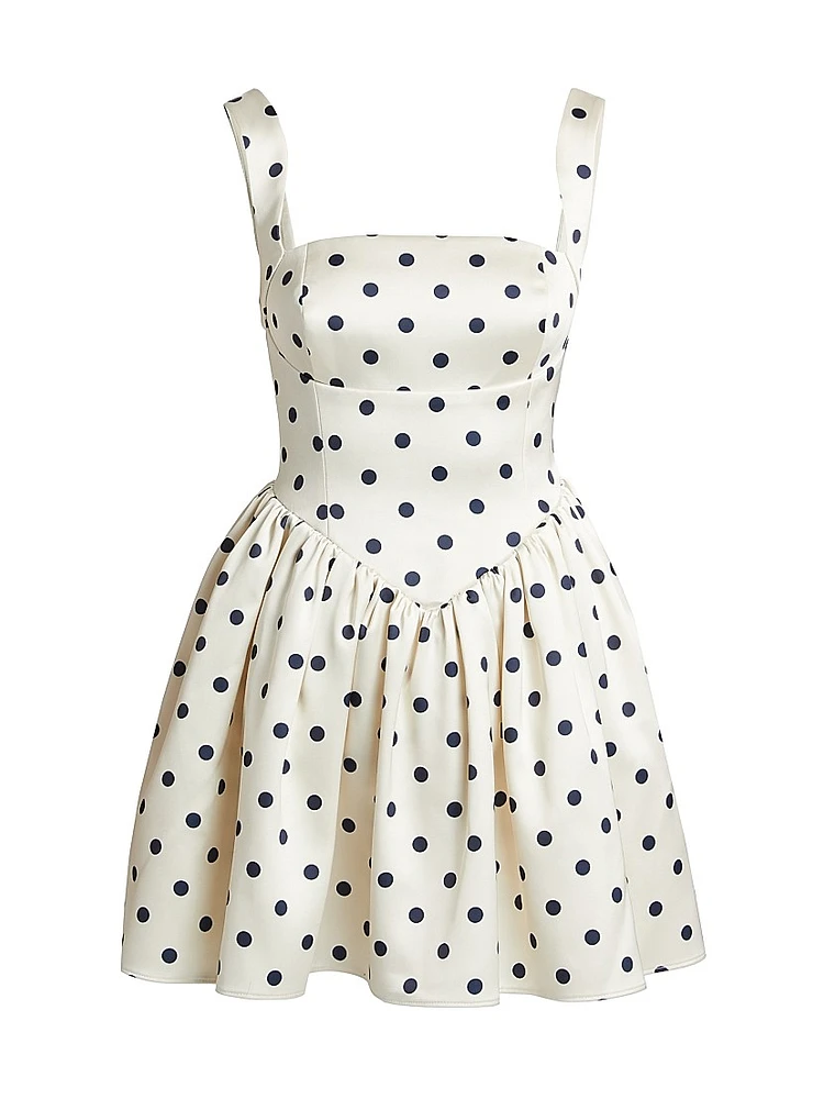 Polka Dot Satin Minidress