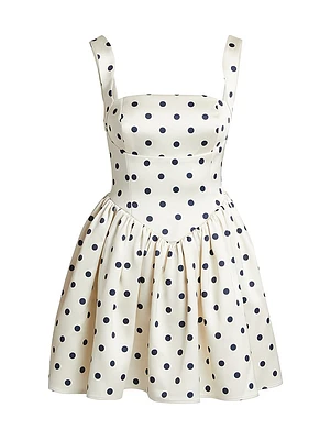 Polka Dot Satin Minidress