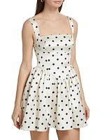 Polka Dot Satin Minidress
