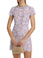 Embellished Lace A-Line Minidress