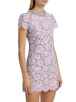 Embellished Lace A-Line Minidress