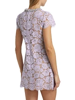 Embellished Lace A-Line Minidress