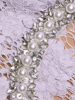 Embellished Lace A-Line Minidress