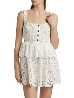 Lace Tiered Peplum A-Line Minidress