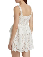Lace Tiered Peplum A-Line Minidress
