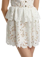 Lace Tiered Peplum A-Line Minidress
