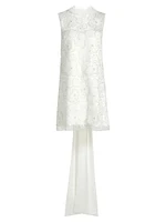 Embellished Tulle & Satin Bow Minidress