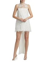 Embellished Tulle & Satin Bow Minidress