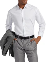Shiny Solid Woven Cotton Shirt