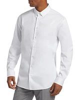 Shiny Solid Woven Cotton Shirt