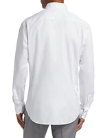 Shiny Solid Woven Cotton Shirt