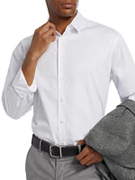 Shiny Solid Woven Cotton Shirt