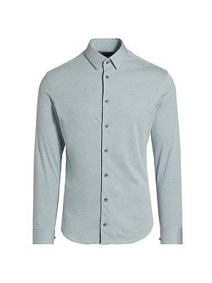 Jersey Button-Front Shirt