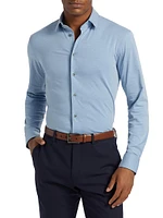 Cotton-Blend Jersey Button-Front Shirt
