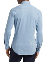 Cotton-Blend Jersey Button-Front Shirt
