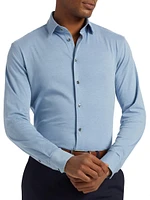 Cotton-Blend Jersey Button-Front Shirt