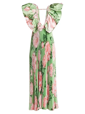 Ventoux Floral Pleated Gown