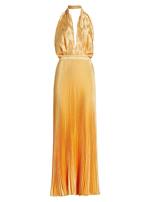 Allure Metallic Halterneck Gown