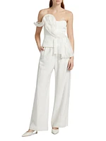Wigbeth Pleated Off-the-Shoulder Top