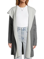 Cotton-Cashmere Reversible Hooded Coatigan