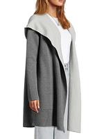 Cotton-Cashmere Reversible Hooded Coatigan