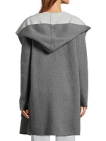 Cotton-Cashmere Reversible Hooded Coatigan