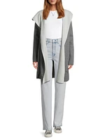 Cotton-Cashmere Reversible Hooded Coatigan