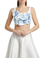 Cragiburne Floral Appliquéd Crop Top