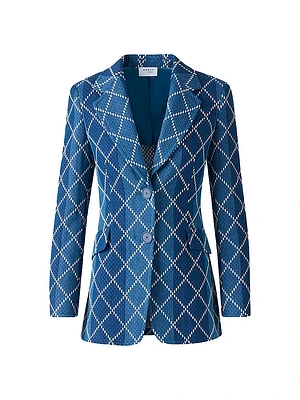 Cotton Diamond Jacquard Single-Breasted Jacket