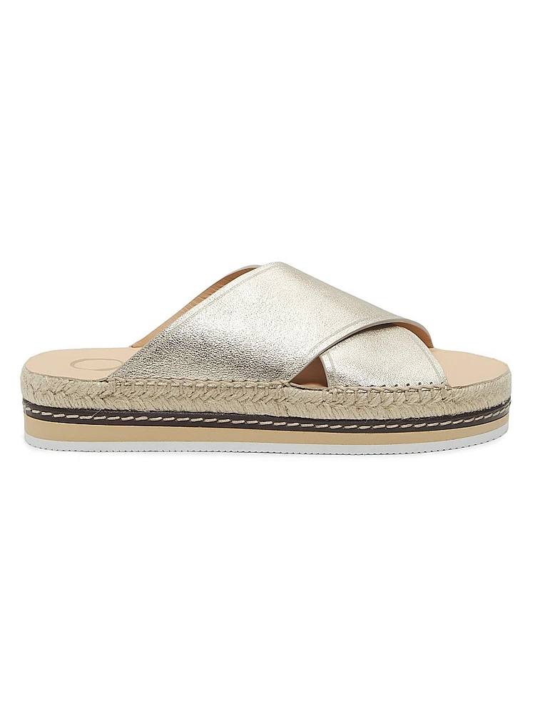 Lily Crisscross Leather Espadrille Sandals