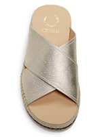 Lily Crisscross Leather Espadrille Sandals