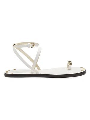 Fara Leather Flat Sandals