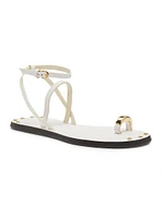 Fara Leather Flat Sandals