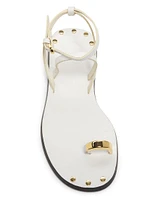 Fara Leather Flat Sandals